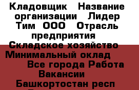 Кладовщик › Название организации ­ Лидер Тим, ООО › Отрасль предприятия ­ Складское хозяйство › Минимальный оклад ­ 15 000 - Все города Работа » Вакансии   . Башкортостан респ.,Баймакский р-н